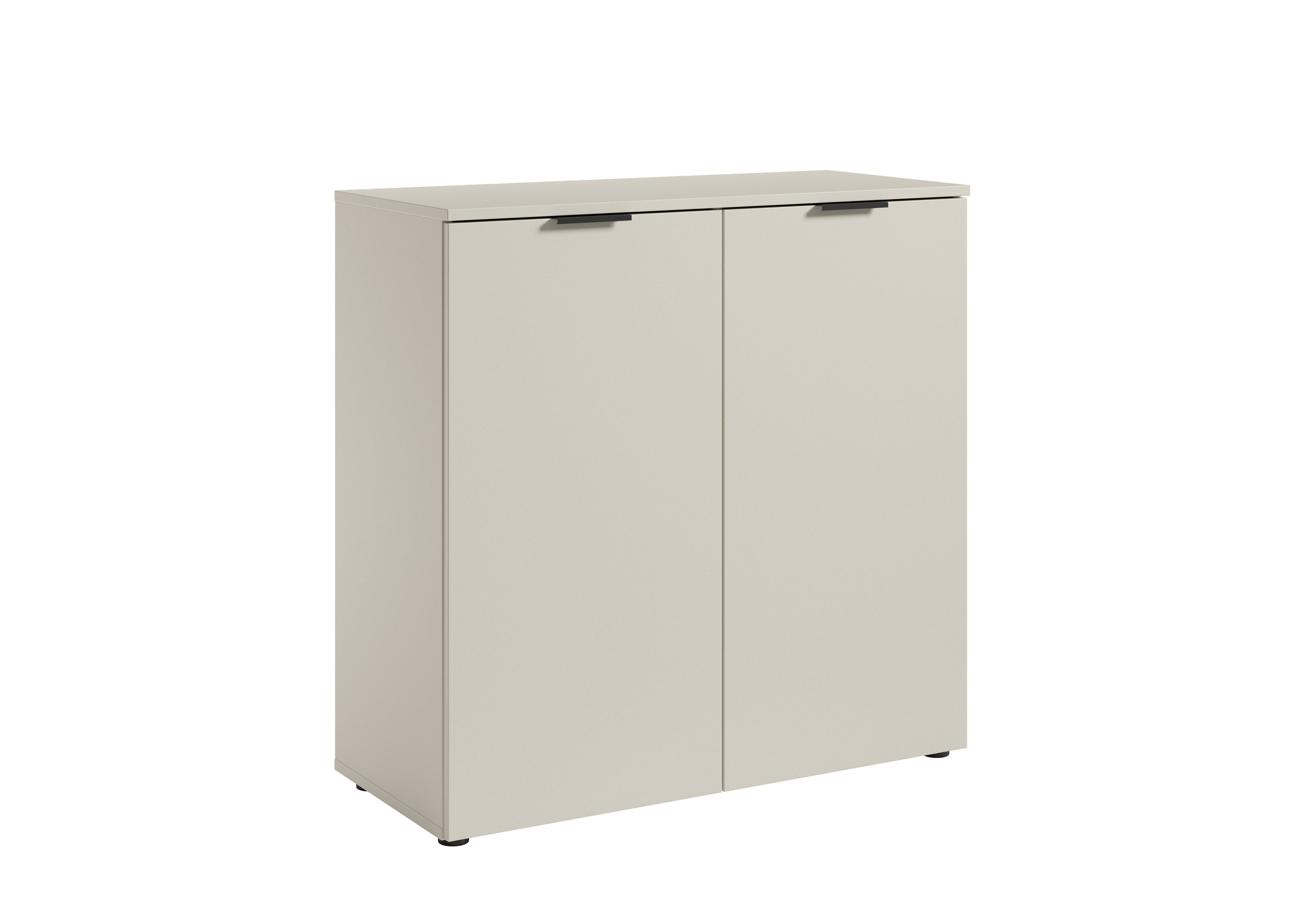 PREISBRECHER Kommode Linz, 2 Türen, 4 Fächer, in Kaschmir - 90x90x40cm (BxHxT)