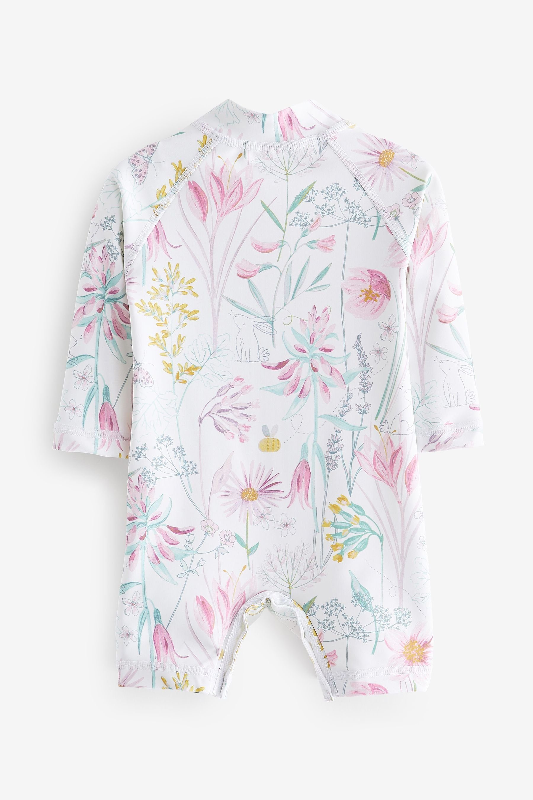 Next Badeanzug Badeanzug (1-St) Sonnenschutz Floral Neugeborene mit Pink für
