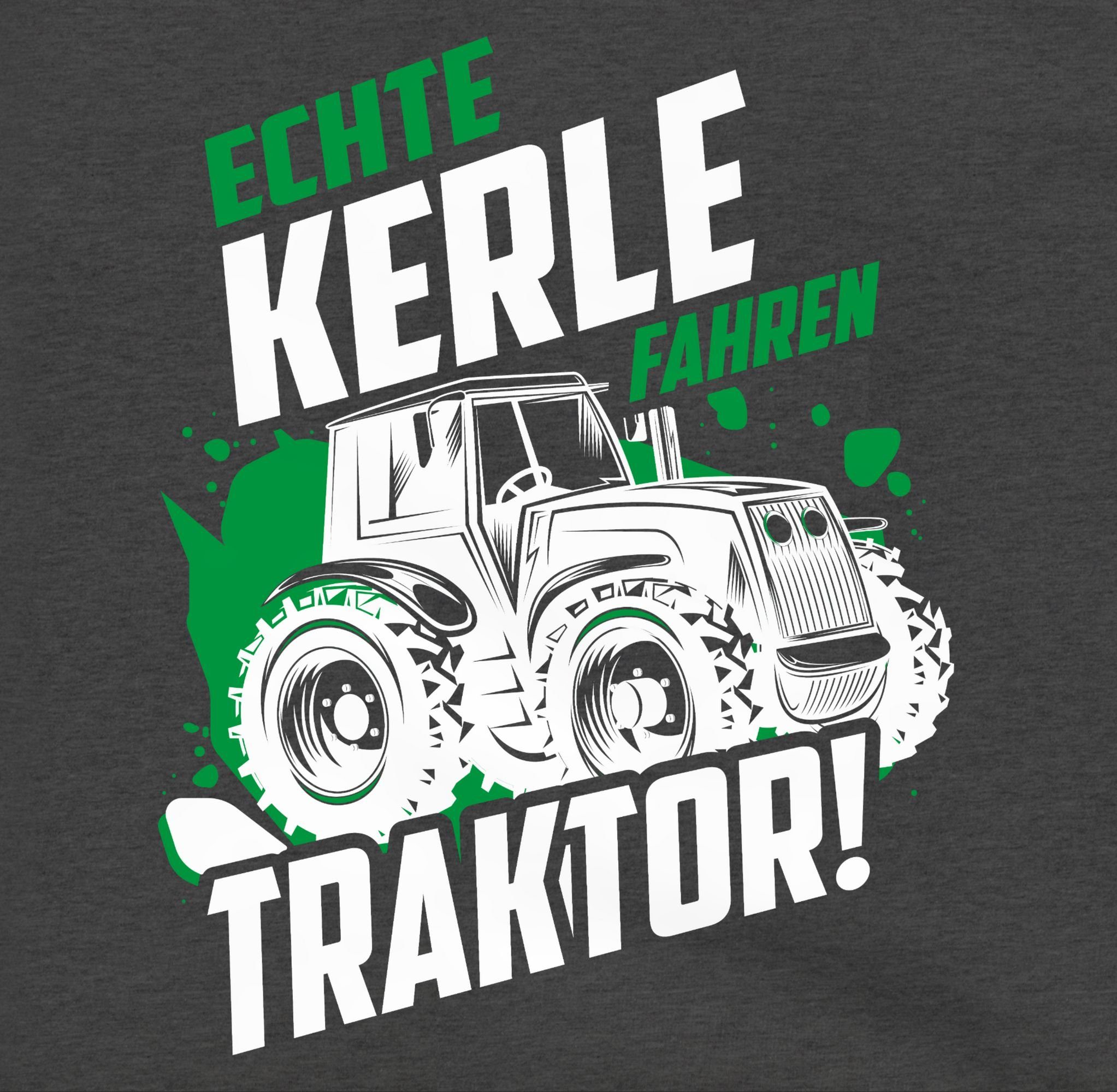 Shirtracer Hoodie Echte Kerle fahren Traktor - weiß Kinder Fahrzeuge