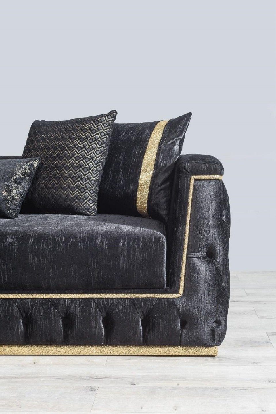 Sofa 3-Sitzer Möbel Textil Polster Couchen Sitzer mit Chesterfield Sofas JVmoebel 3