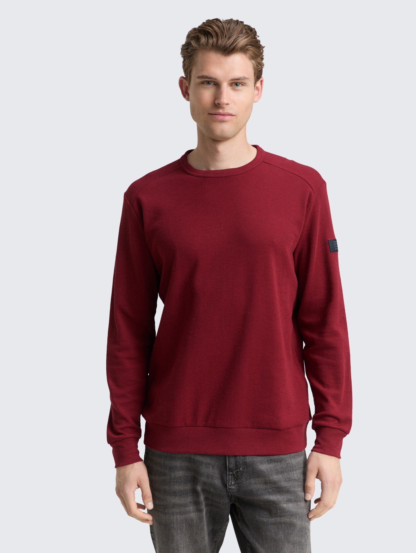 TOM TAILOR Langarmshirt T-Shirt Langarmshirt mit Waffelstruktur