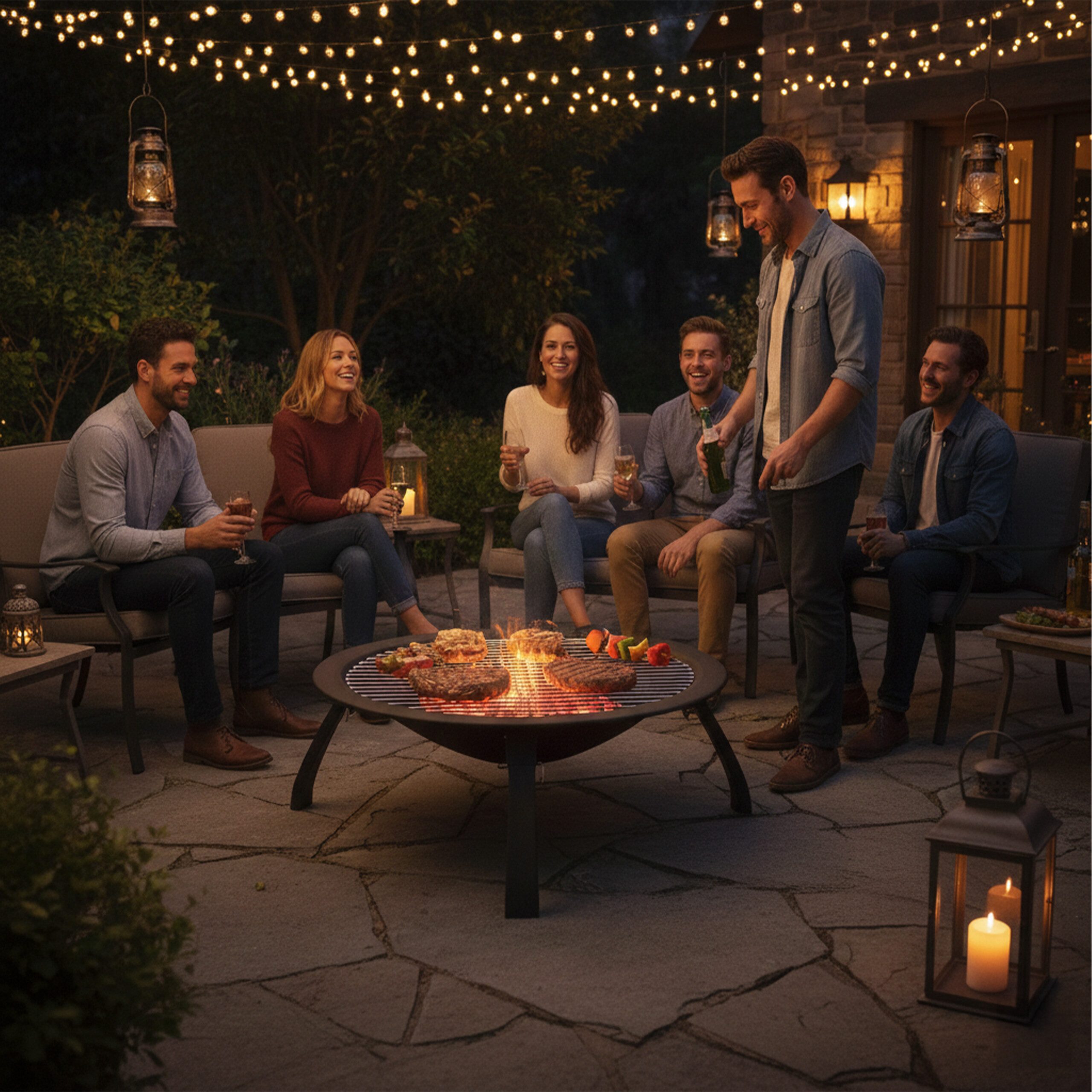 relaxdays Feuerschale mit Grillrost günstig online kaufen
