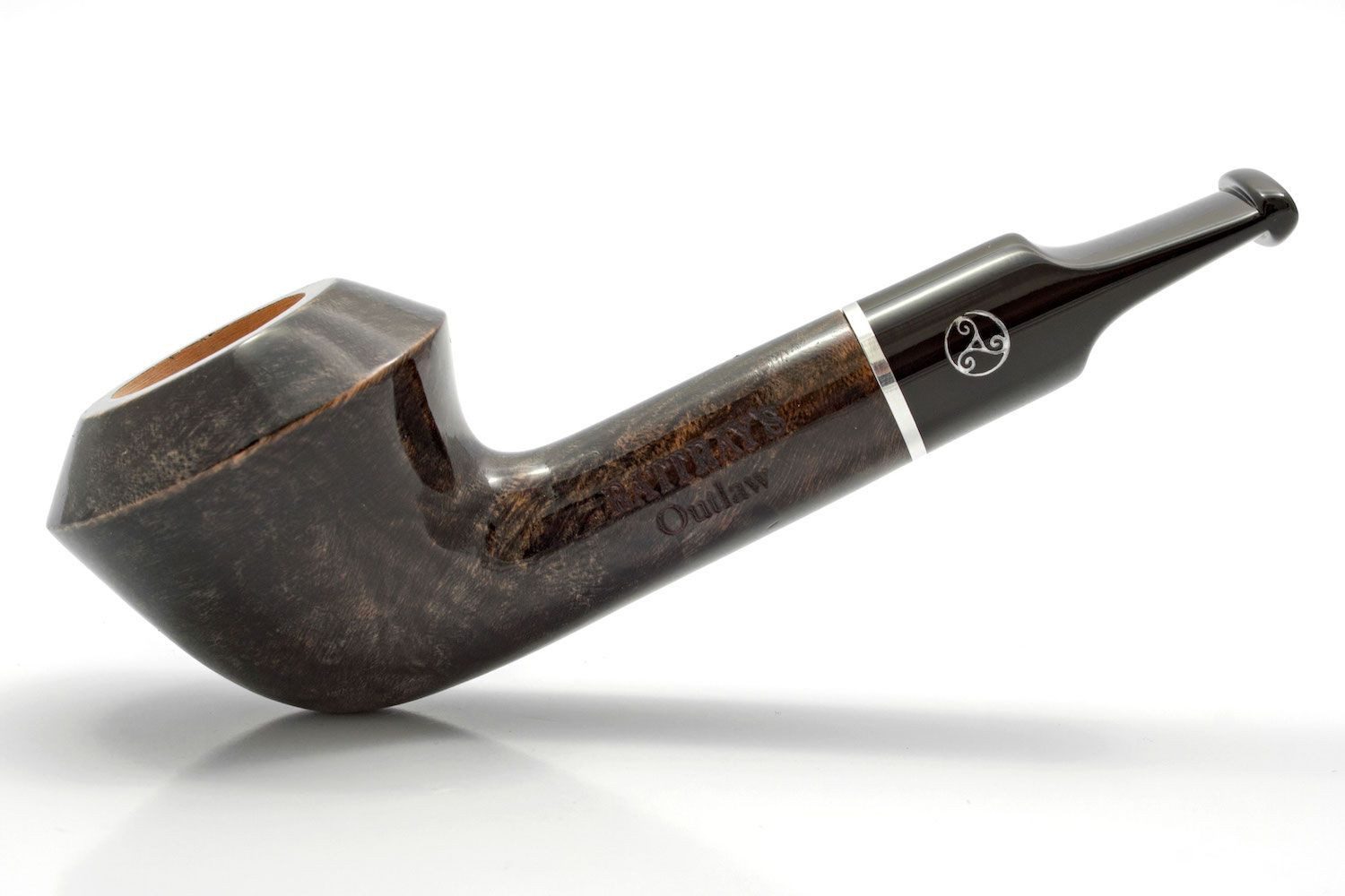 Handpfeife Rattray's Pfeife Outlaw 140 Bulldog - 9mm Filter grau poliert