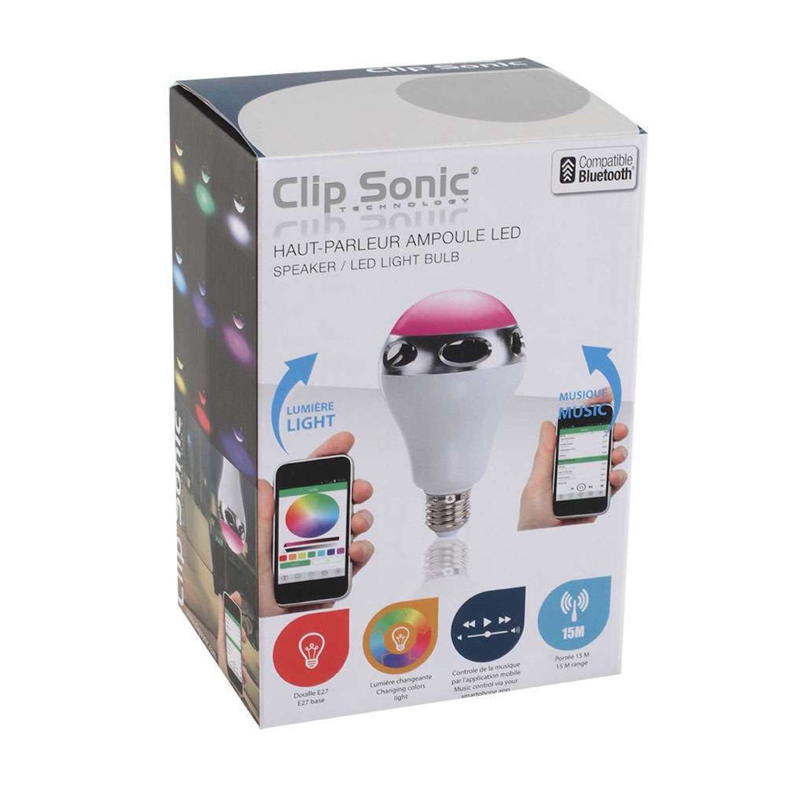 Lautsprecher Farbwechsel E27 iOS LED-Glühbirne Bluetooth-Lautsprecher ClipSonic LIVOO