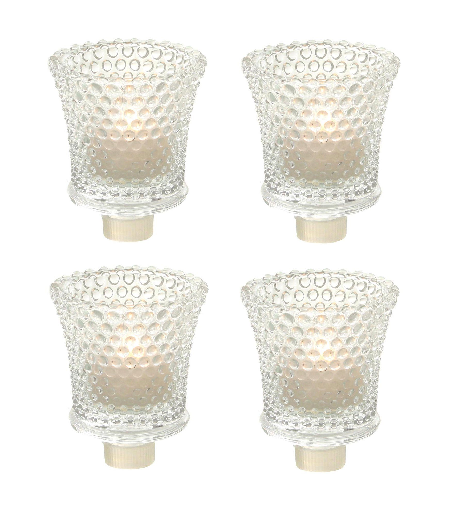 Spetebo Teelichthalter Teelichthalter für Kerzenständer - 4er Pack (Set), Punktstruktur für Kerzenständer
