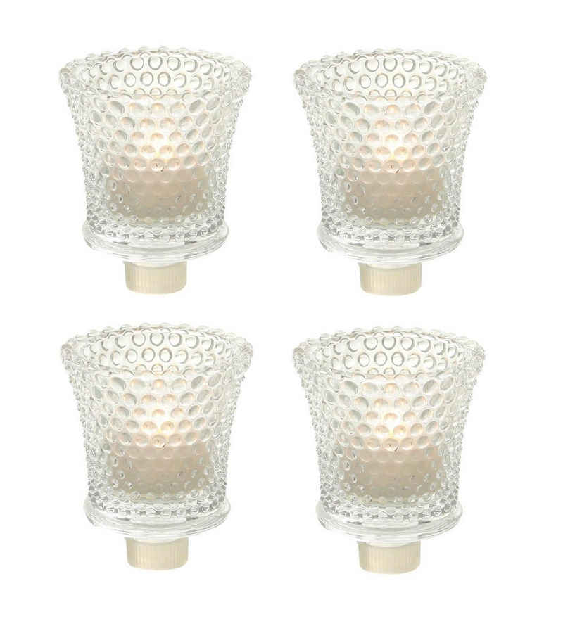Spetebo Teelichthalter Teelichthalter für Kerzenständer - 4er Pack (Set), Punktstruktur für Kerzenständer