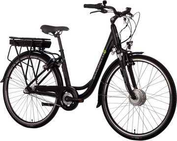 SAXONETTE E-Bike Advanced Plus, 3 Gang, Nabenschaltung, Frontmotor, 375 Wh Akku, (mit Akku-Ladegerät), Damen E-Bike Cityrad mit Rücktrittbremse, integriertes Rahmenschloss