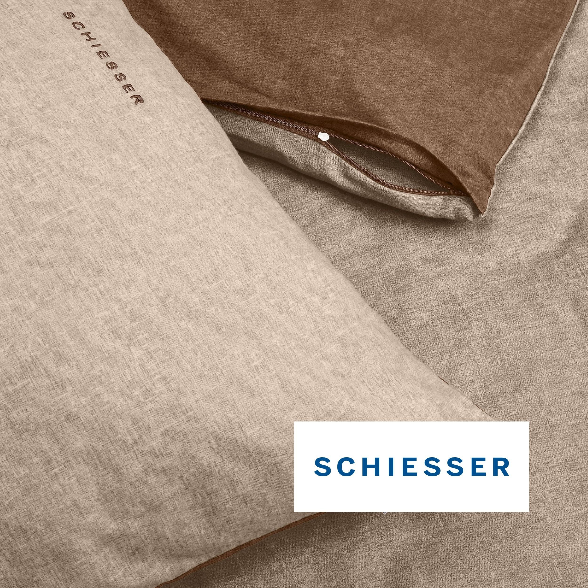 Schiesser Wendebettwäsche Doubleface aus weicher Baumwolle mit edlem Melangeeffekt, Feinbiber, 2 teilig, ab Größe 135x200 cm erhältlich, OEKO-TEX® MADE IN GREEN – Bild 4 von 5