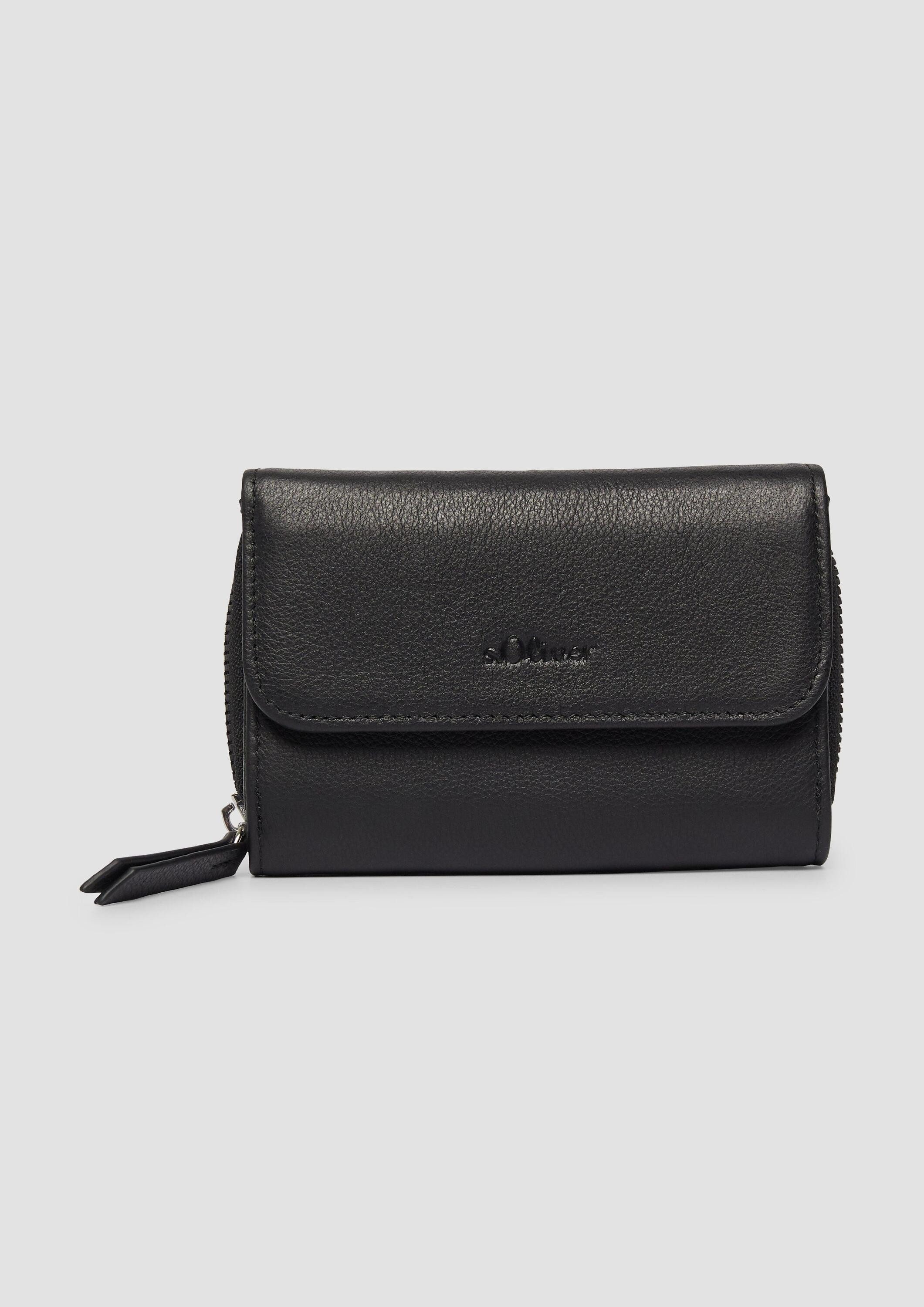 s.Oliver Geldbörse Portemonnaie (1-tlg), Geräumige Echtleder-Geldbörse mit extra Reißverschlussfach