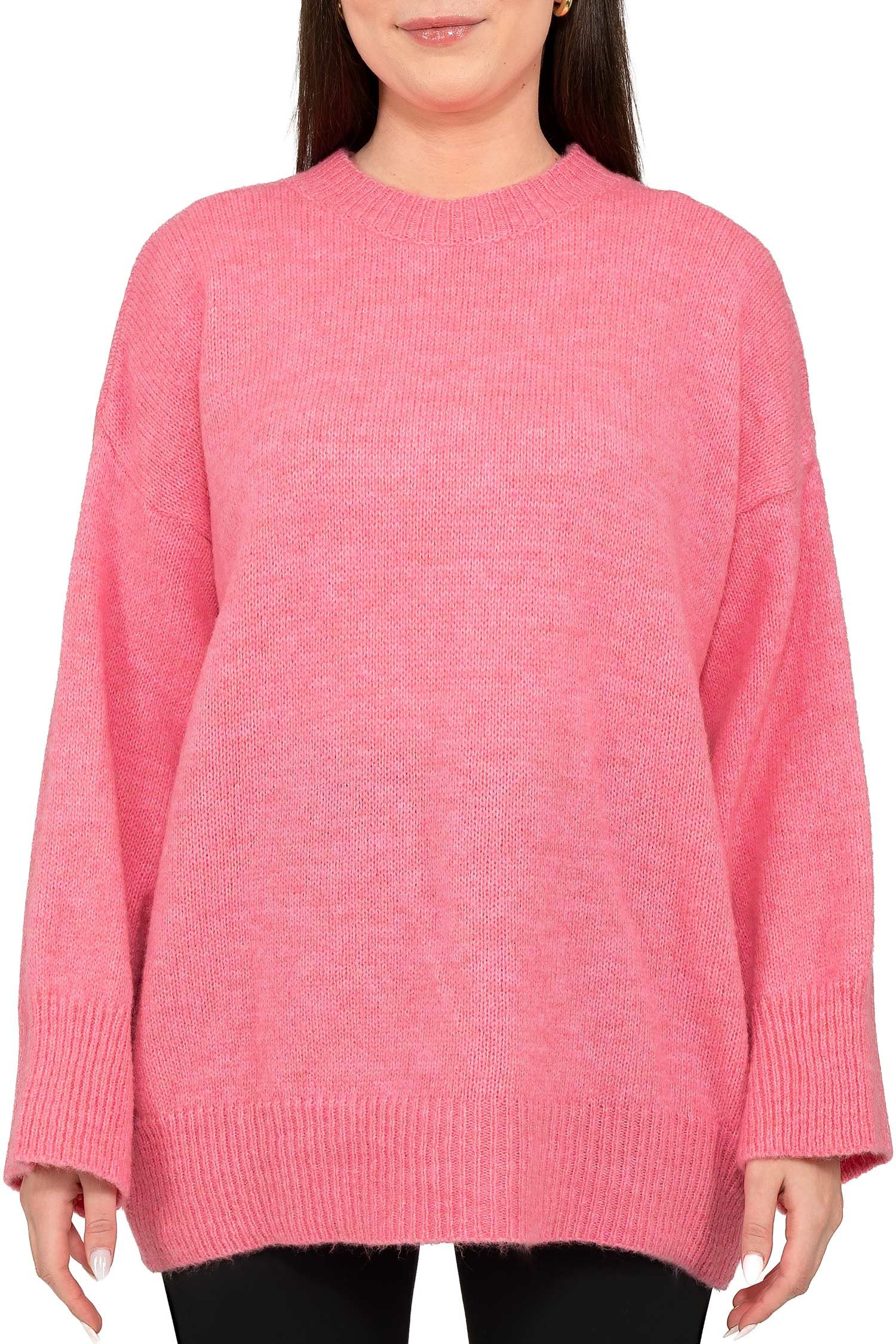 Reichstadt Strickpullover Damen Oversized Strickoberteil 25RSW087 (1-tlg) Weiche Haptik und Rippabschlüsse an Ärmeln