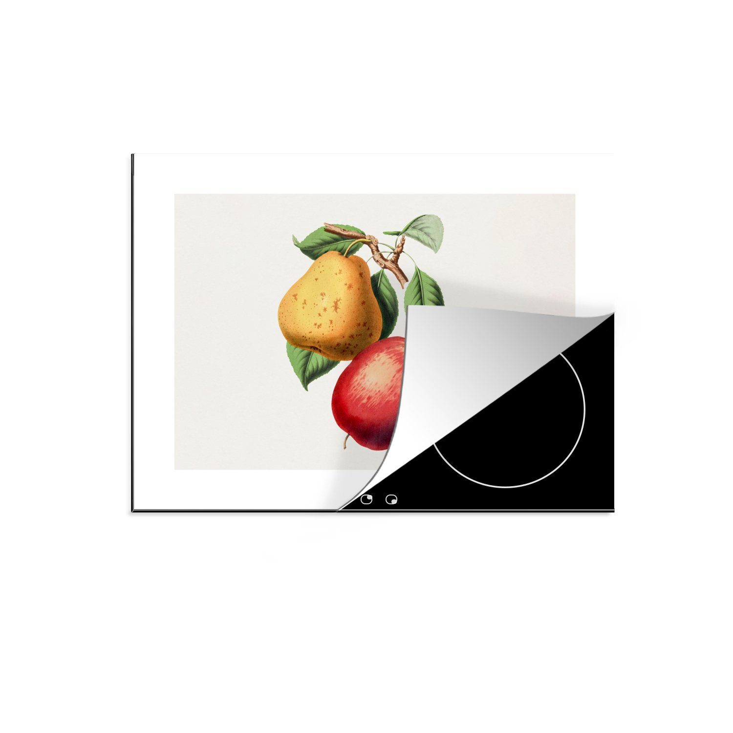 MuchoWow Herdblende-/Abdeckplatte Apfel - Obst, für tlg), Schutz (1 Induktionskochfeld - cm, Ceranfeldabdeckung Vinyl, 71x52 die küche, Birne