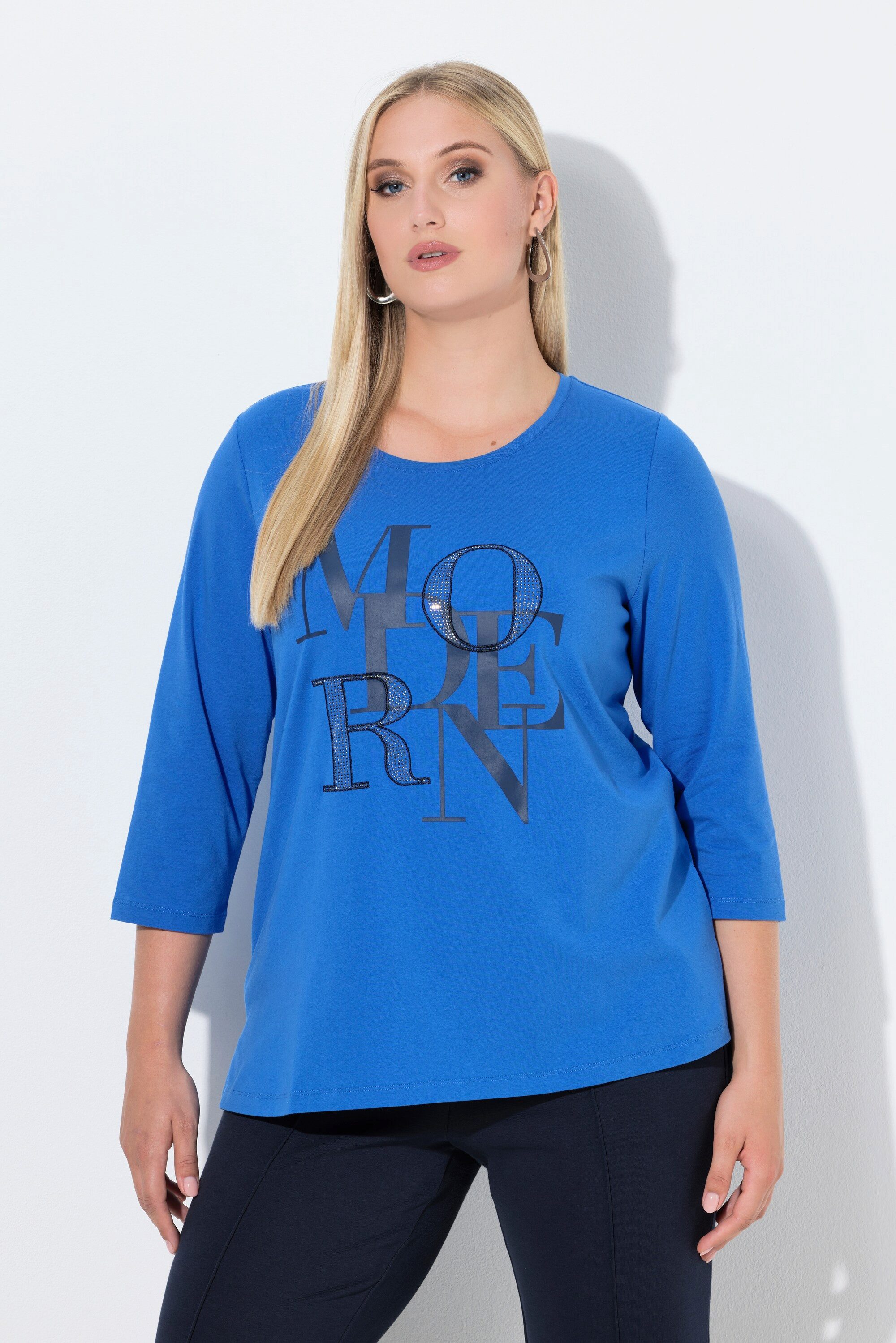 Ulla Popken T-Shirt Shirt Modern Classic Rundhals 3/4-Arm günstig online kaufen