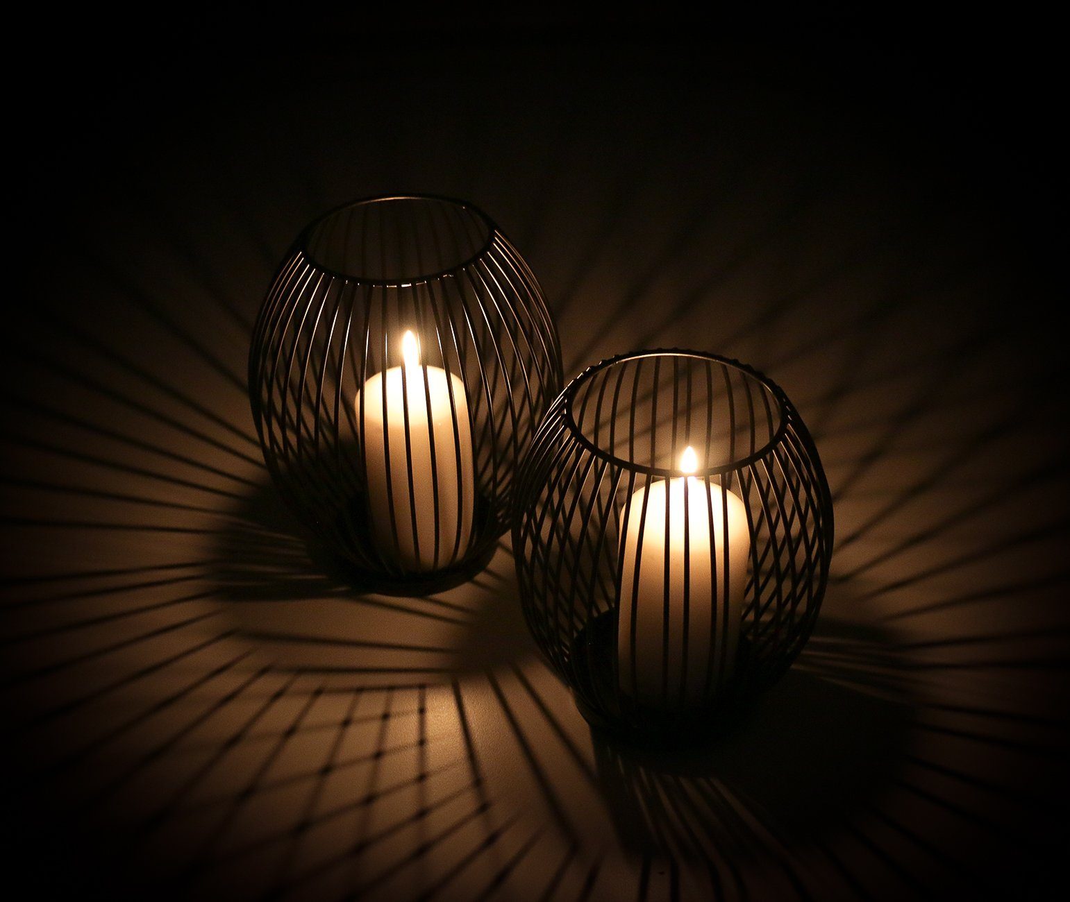 Laterne LED Kerze flackern 32cm Lampe Leuchte Hängen Deko Licht Windlicht  Retro