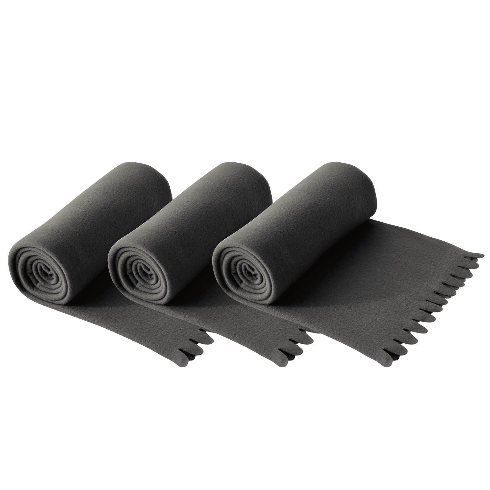 Wohndecke 3er Set Fleecedecke WAVE ca. 120x160, wometo, OEKO-TEX®, Fleecedecke mit Wellenrand & Anti-Pilling