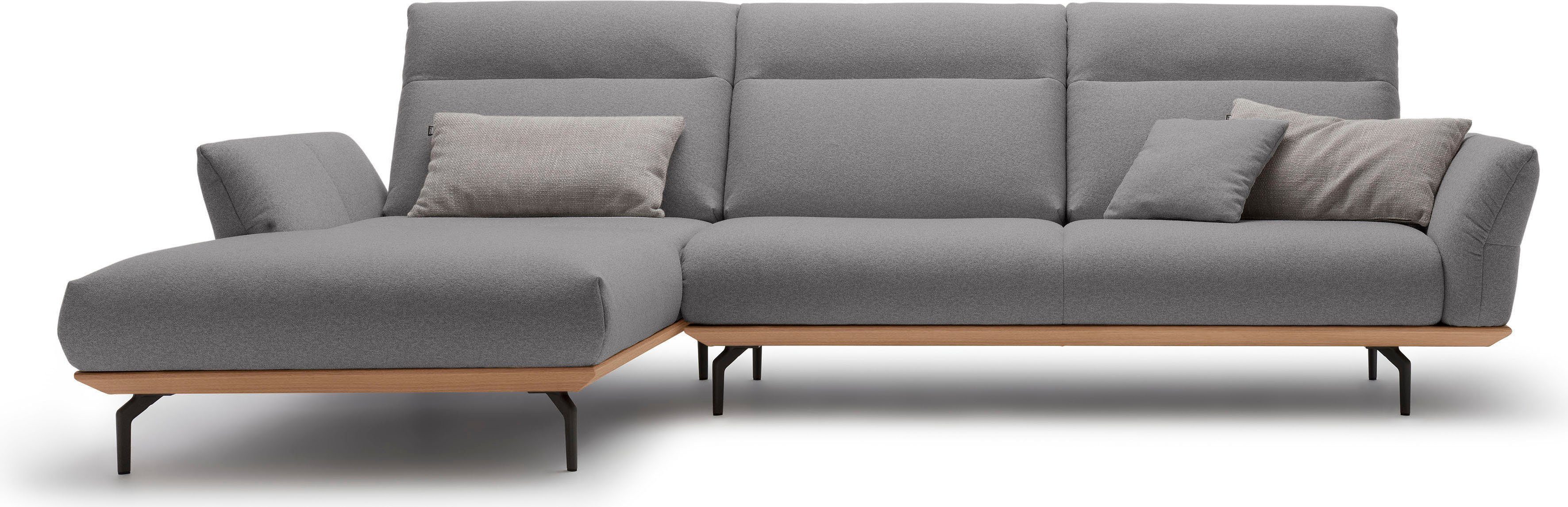 hülsta sofa Ecksofa hs.460, Sockel in Eiche, Winkelfüße in Umbragrau, Breite 318 cm