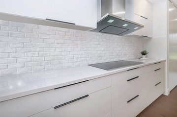 Rodnik Küchenrückwand Ziegelwand hellgrau, ABS-Kunststoff Platte Monolith in DELUXE Qualität mit Direktdruck