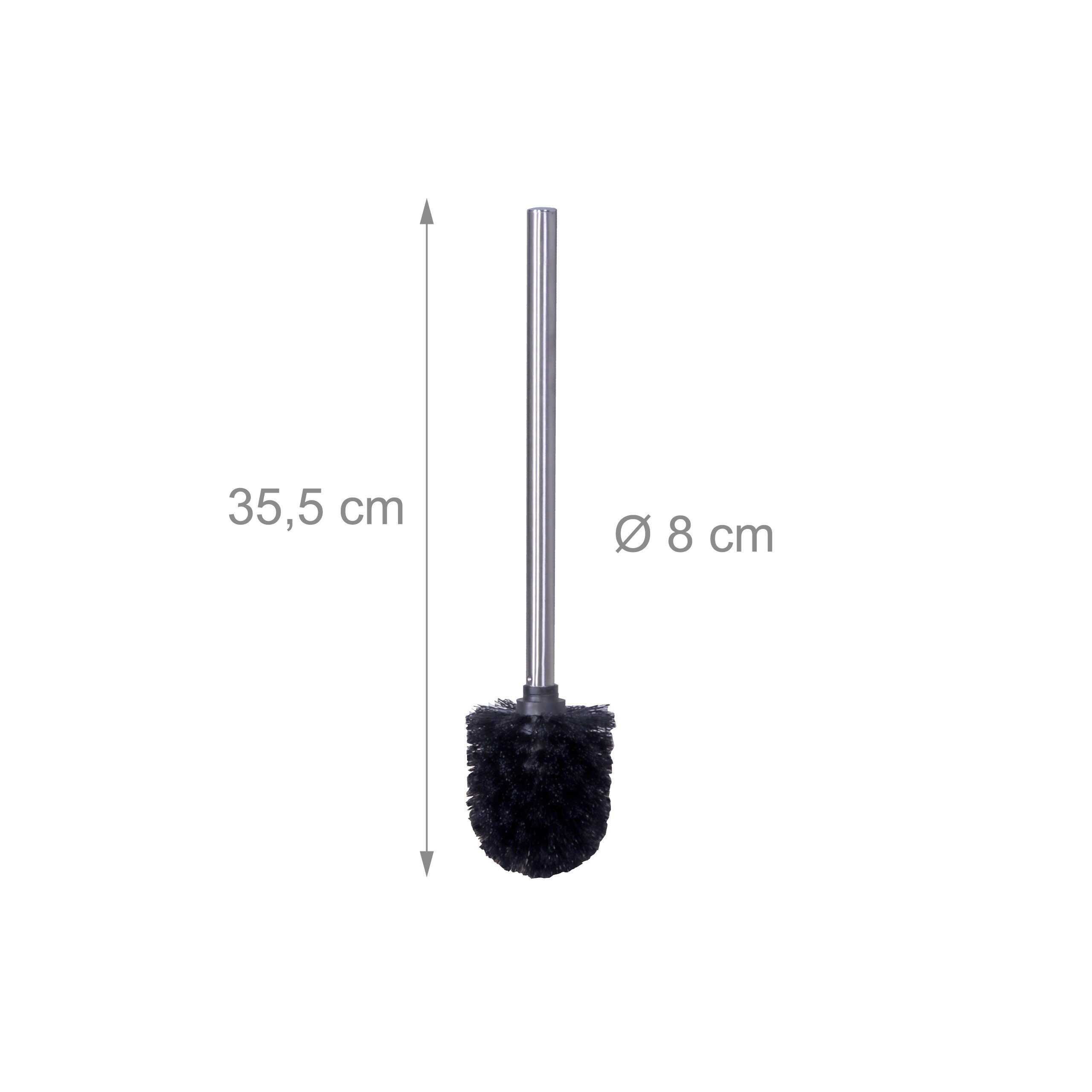 relaxdays WC-Reinigungsbürste WC Bürste mit 5 Bürstenköpfen D 8 cm, alle handelsüblichen WC-Garnituren, Gäste-WC, Badezimmer, (6-tlg), schwarz – Bild 4 von 5