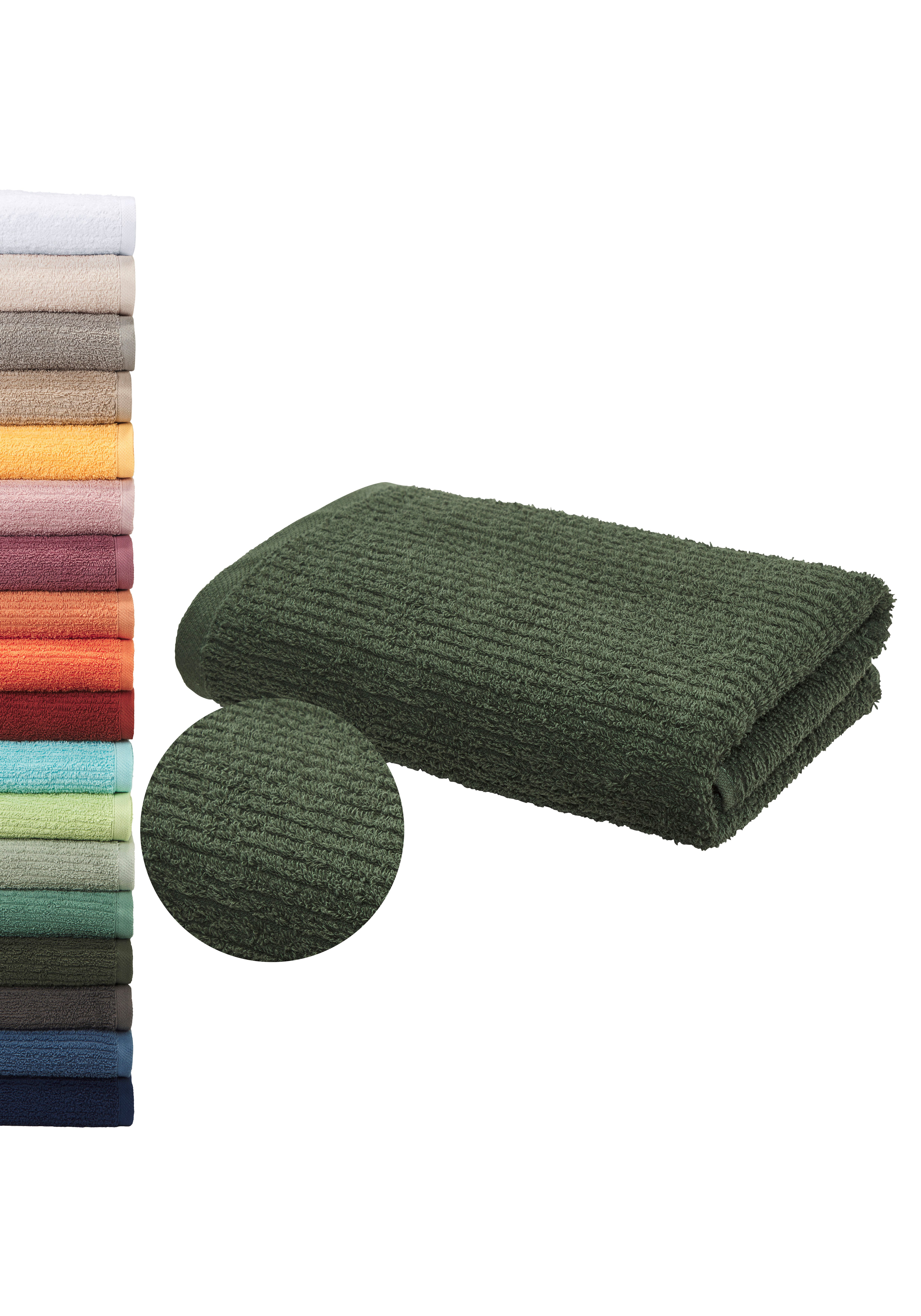 OTTO home Handtuch Riva, 50x100, Premium Handtücher, 500 gr/m², Webfrottier (1-St), Hoch-Tief-Struktur, Streifen, weich, 5 Jahre Garantie