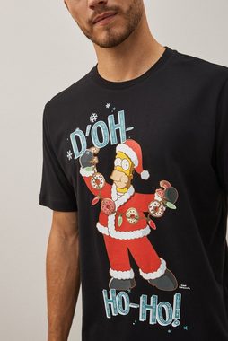 Next T-Shirt Lizenziertes T-Shirt mit Weihnachten The Simpsons (1-tlg)