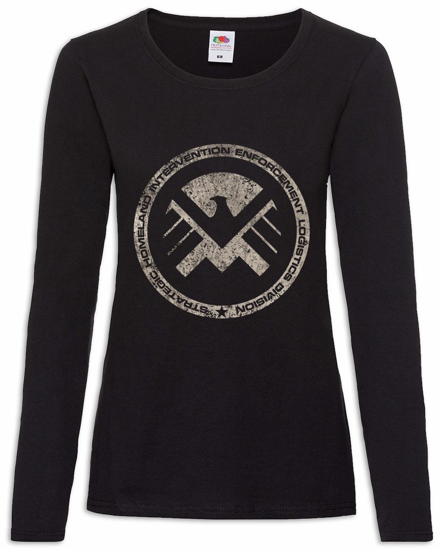 Langarmshirt S.H.I.E.L.D. Vintage Logo III Damen Langarmshirt Nick SHIELD Fury