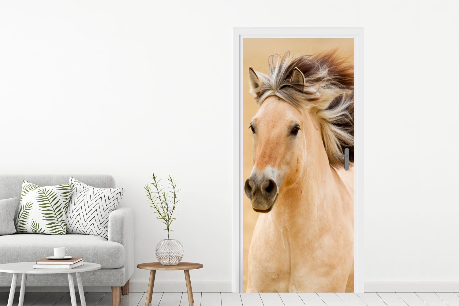 MuchoWow Türtapete Pferde - Mähne - Tiere 75x205 - Porträt, bedruckt, für Fototapete Türaufkleber, Matt, Tür, (1 St), cm