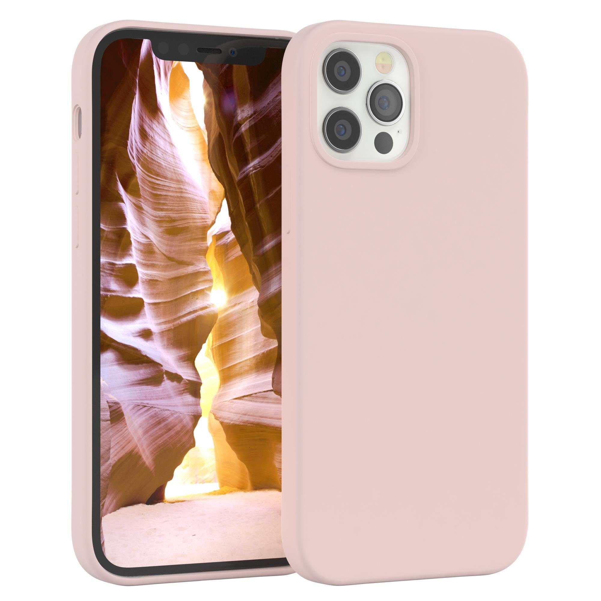 EAZY CASE Handyhülle Premium Silikon Case für iPhone 12 / iPhone 12 Pro 6,1 Zoll, Silikon Schutzhülle mit Kameraschutz kratzfest Cover Rosa / Altrosa