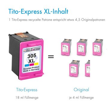Tito-Express ersetzt für HP 305 XL HP 305XL HP305XL Color Tintenpatrone (für Envy 6000 6032 6020 6022 6055 Pro 6400 DeskJet 2700 2710 2720 2722)