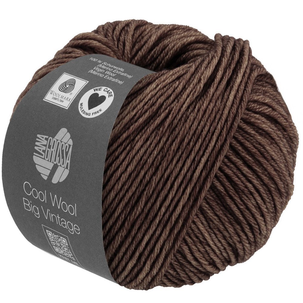 LANA GROSSA COOL WOOL BIG VINTAGE Häkelwolle, 120 m (Ton-in-Ton gefärbte Merinowolle in Vintage-Optik), 50 g
