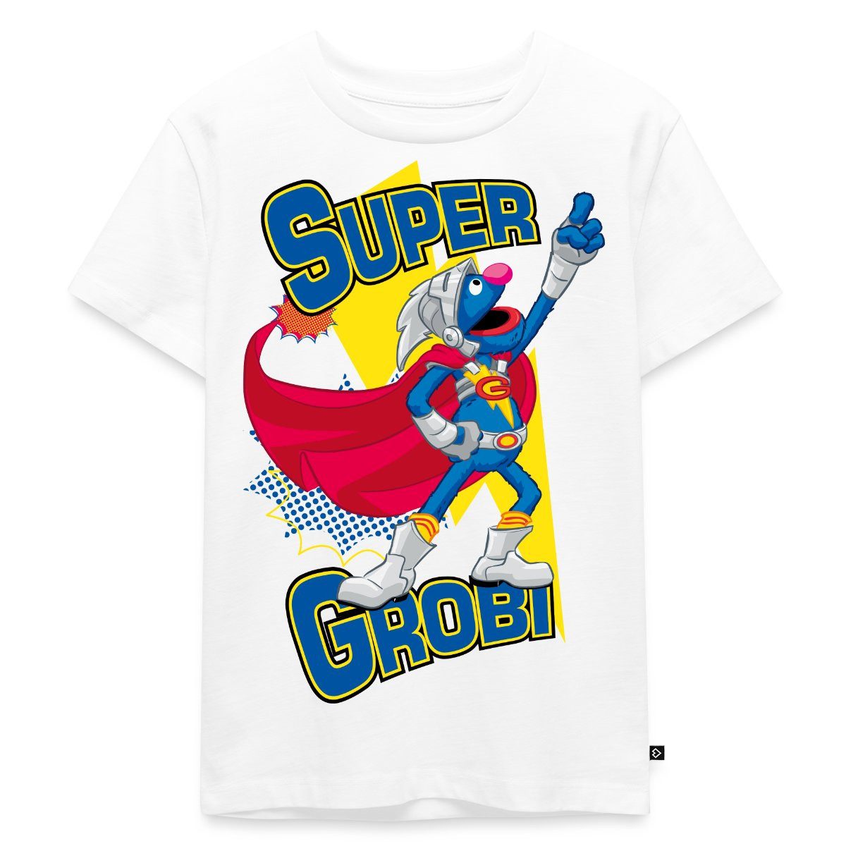 T-Shirt Sesamstraße Grobi Supergrobi Superheld Kinder Premium T-Shirt