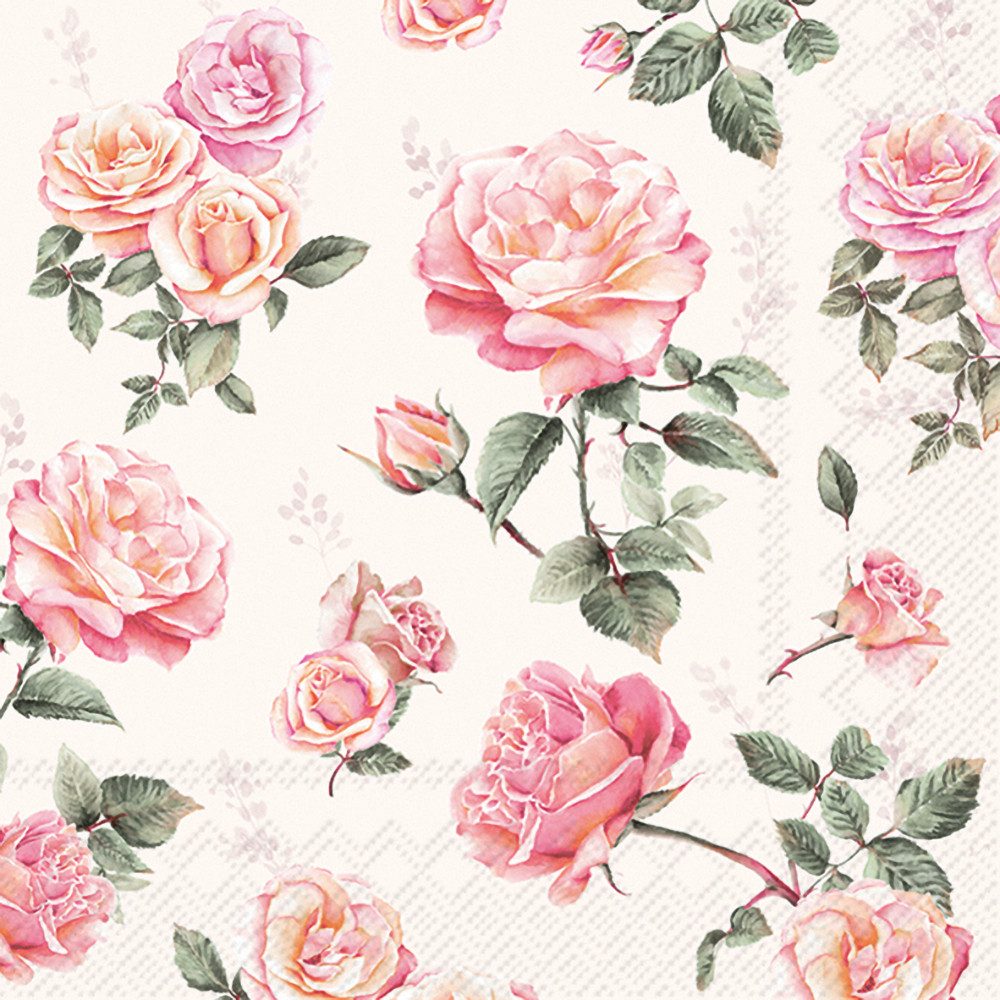 IHR Papierserviette Serviette Classic Roses, (20 St), 33 x 33 cm