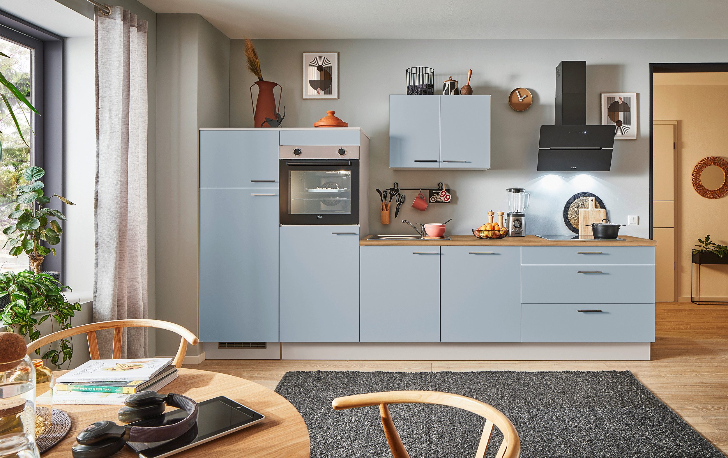 pino Küchenzeile Veas, individuell anpassbar, gratis Küchenplanung mit Profis, (Breite 310cm), vormontiert, wahlw. mit E-Geräten, Preis inkl. Lieferung & Montage