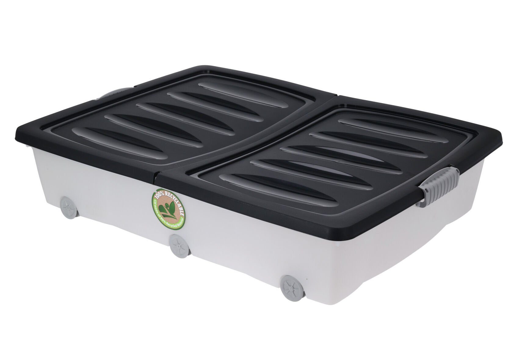 Spetebo Unterbettkommode Unterbettkommode mit Rollen - 60 Liter / schwarz