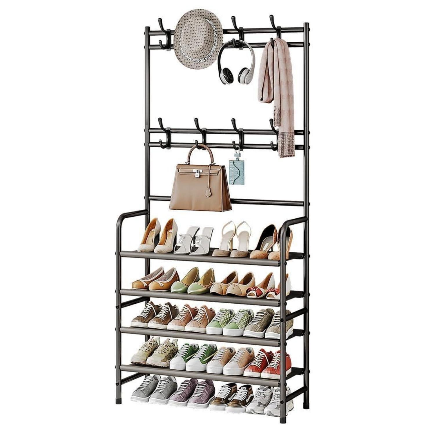LuxusKollektion Schuhregal Garderobenständer Schuhregal 4 Etagen Bronze, 1-tlg.