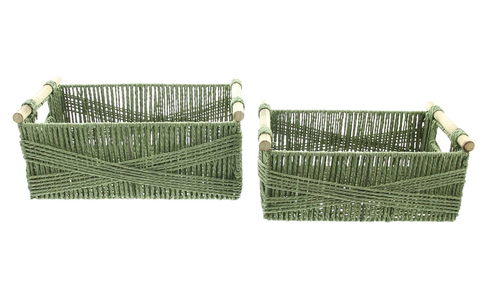 Dekoleidenschaft Aufbewahrungskorb "Moosgrün" aus Papierschnur geflochten, günstig online kaufen