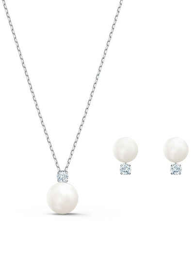 Swarovski Ohrring und Ketten Set »Treasure Pearl, weiss, rhodiniert, 5569758« (Set, 3 tlg), mit Swarovski® Kristallen und Swarovski® Perlen Swarovski Ohrring und Ketten Set »Treasure Pearl, weiss, rhodiniert, 5569758« (Set, 3 tlg), mit Swarovski® Kristallen und Swarovski® Perlen