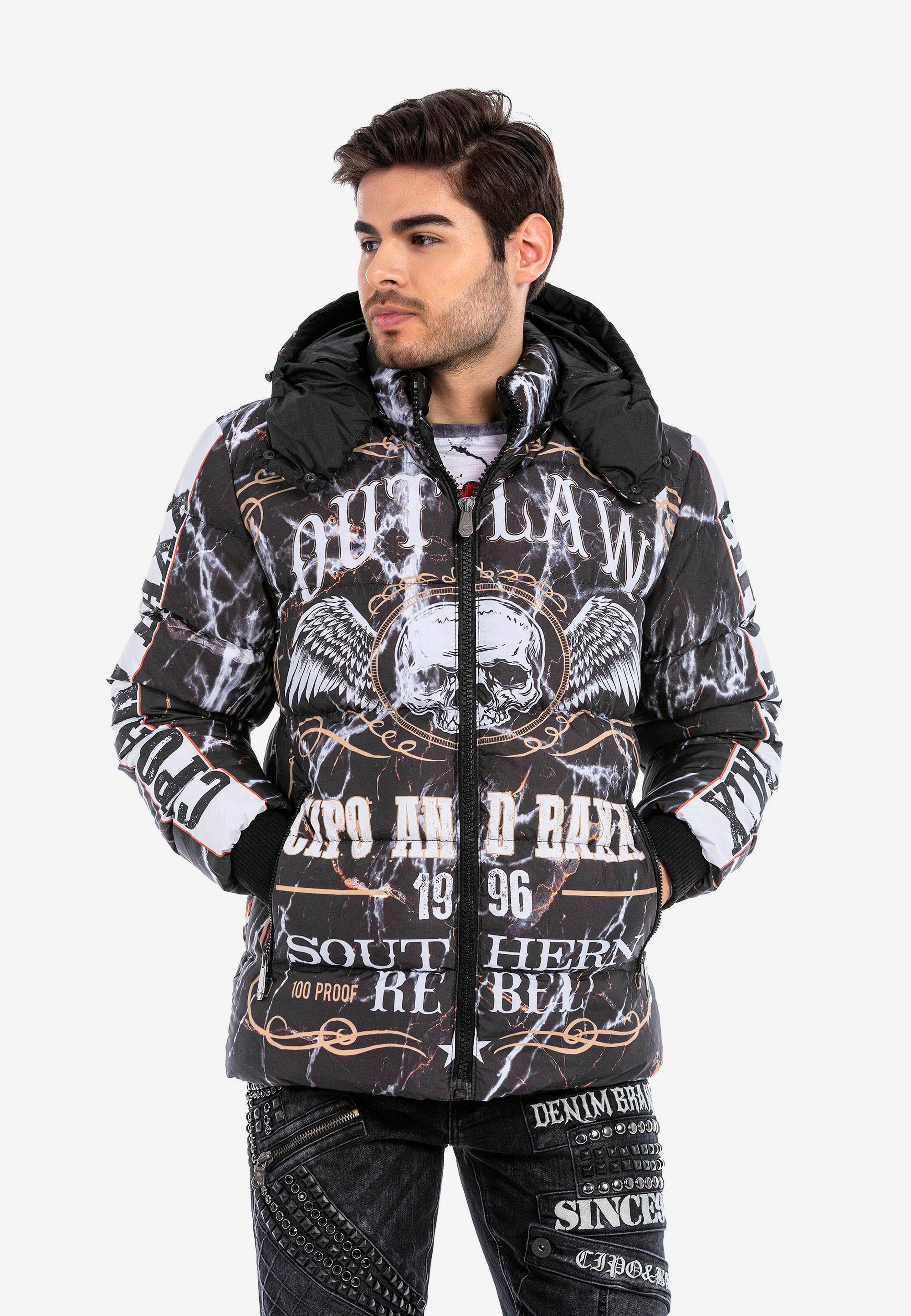 Cipo & Baxx Steppjacke mit tollem Totenkopf-Print