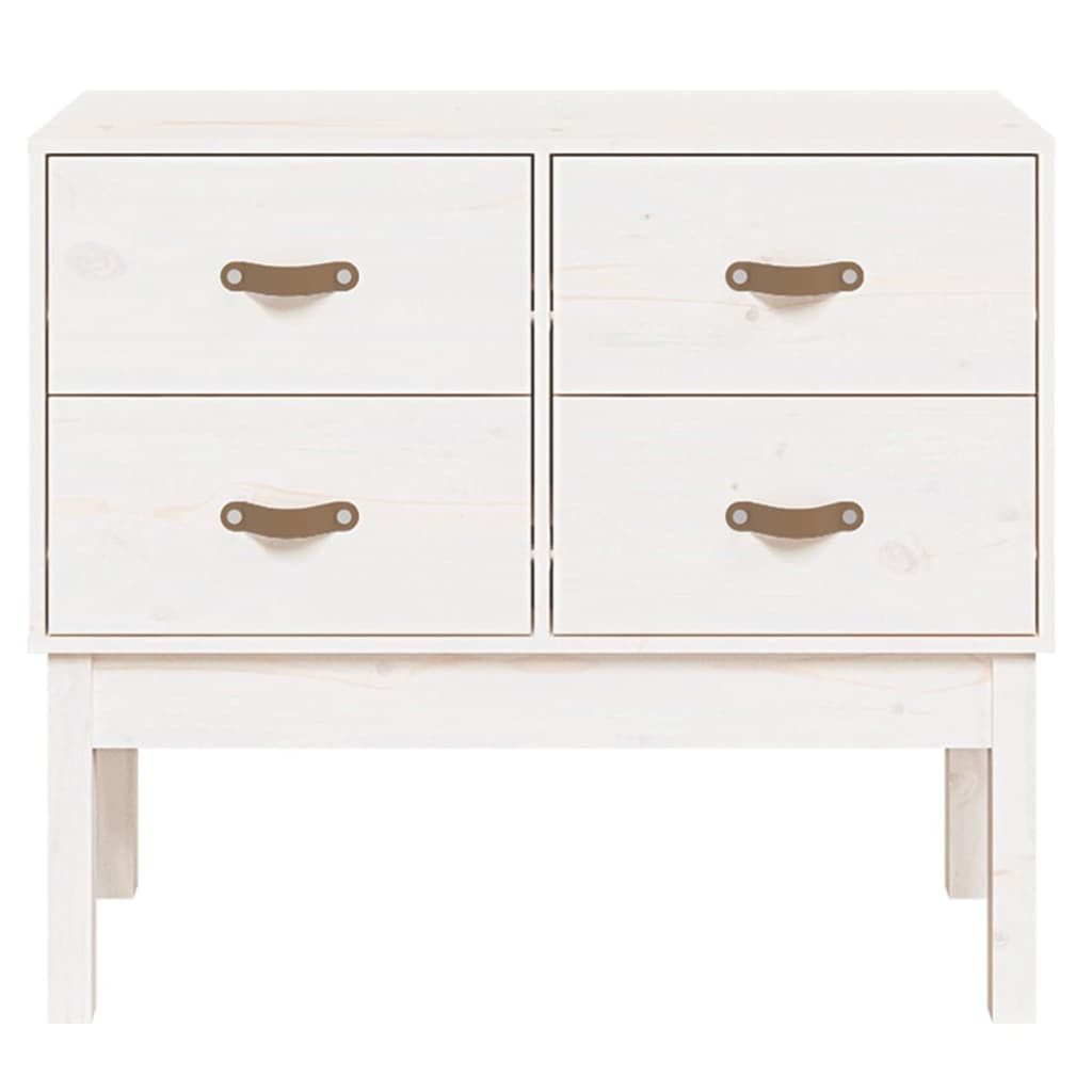 vidaXL Kommode NA Konsolenschrank Weiß 90x40x78 cm Massivholz Kiefer Kommode