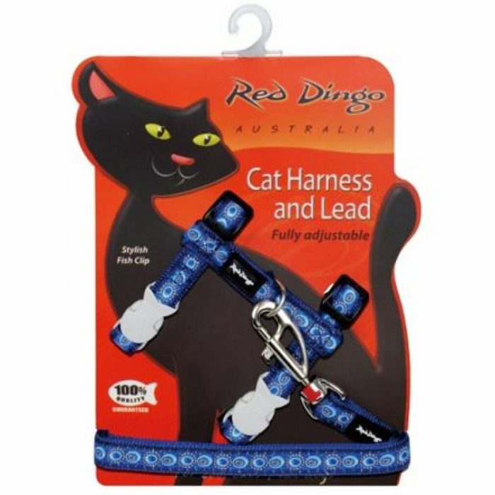 Red Dingo Geschirr Geschirr RD mit Leine - Katze - Cosmos Blau
