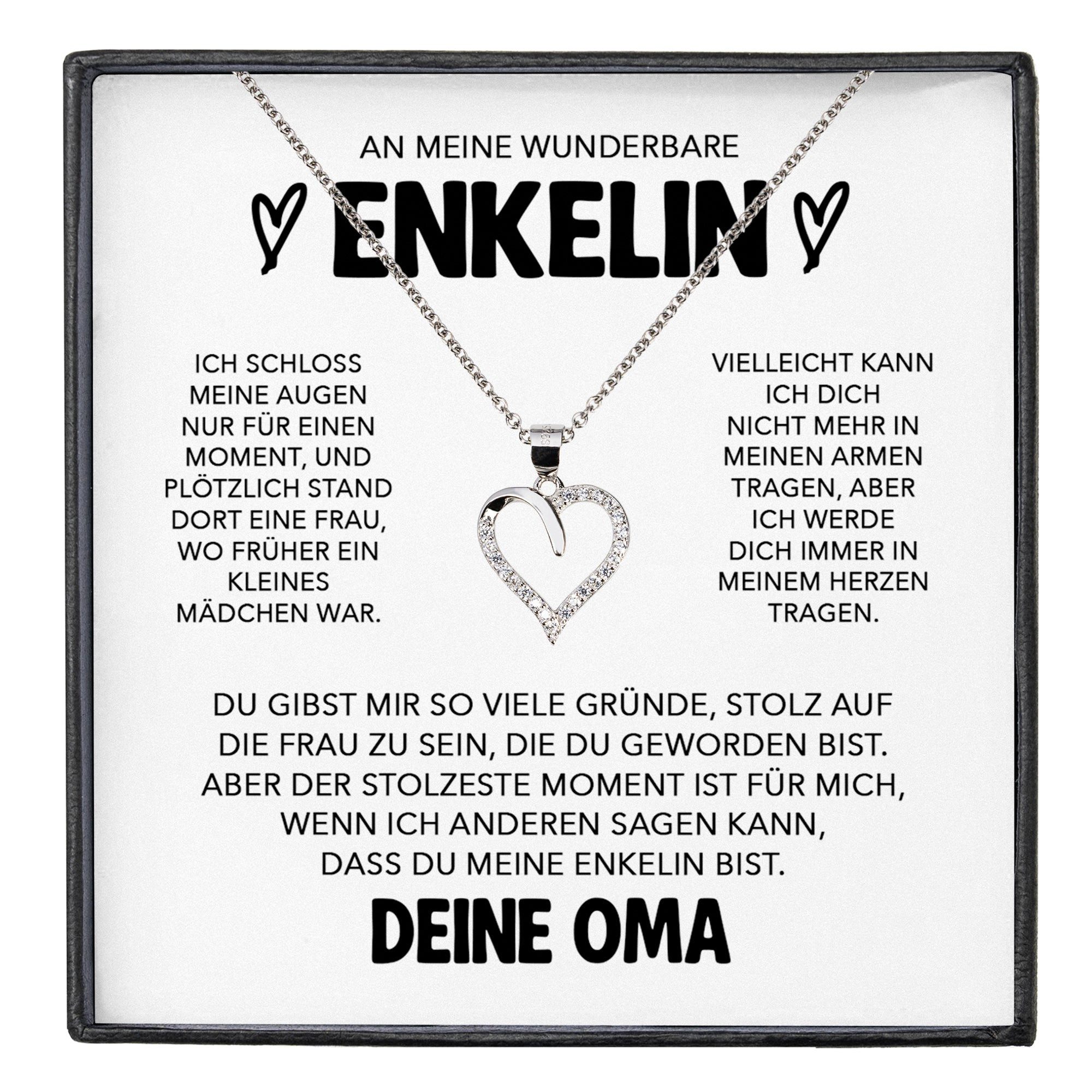 Schmuckset An Meine Enkelin Geschenk von Oma Mädchen Herz Halskette Frauen Karte