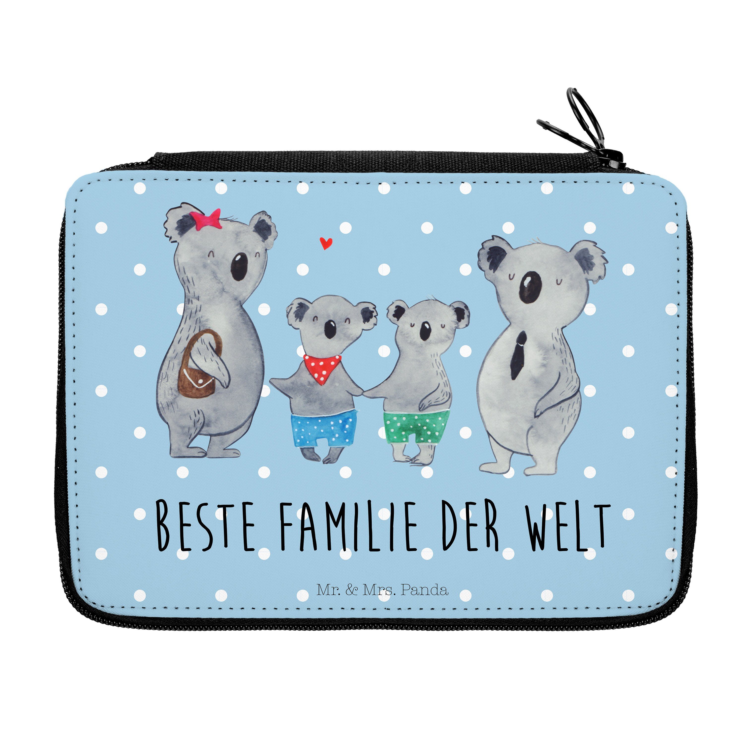 Mrs. Blau Koala Pastell - beste Geschenk, (1-tlg) S, Familie Panda Motiv, - & Mr. zwei Familie, Federmäppchen