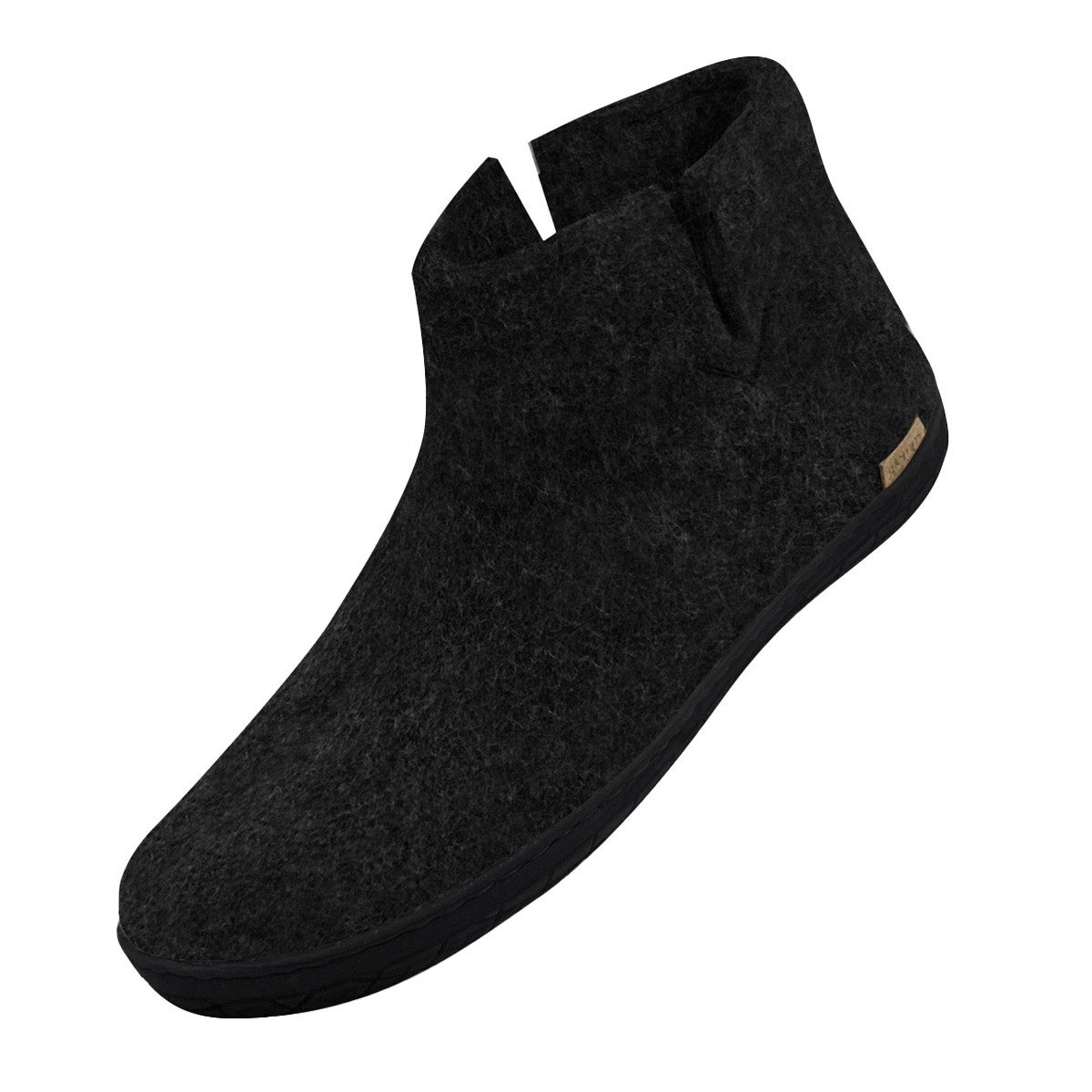 glerups dk Naturkautschuksohle Schwarz Hausschuh (1-tlg) Boots - Natürliches Material, Schützt vor Geruch, Bequem und weich