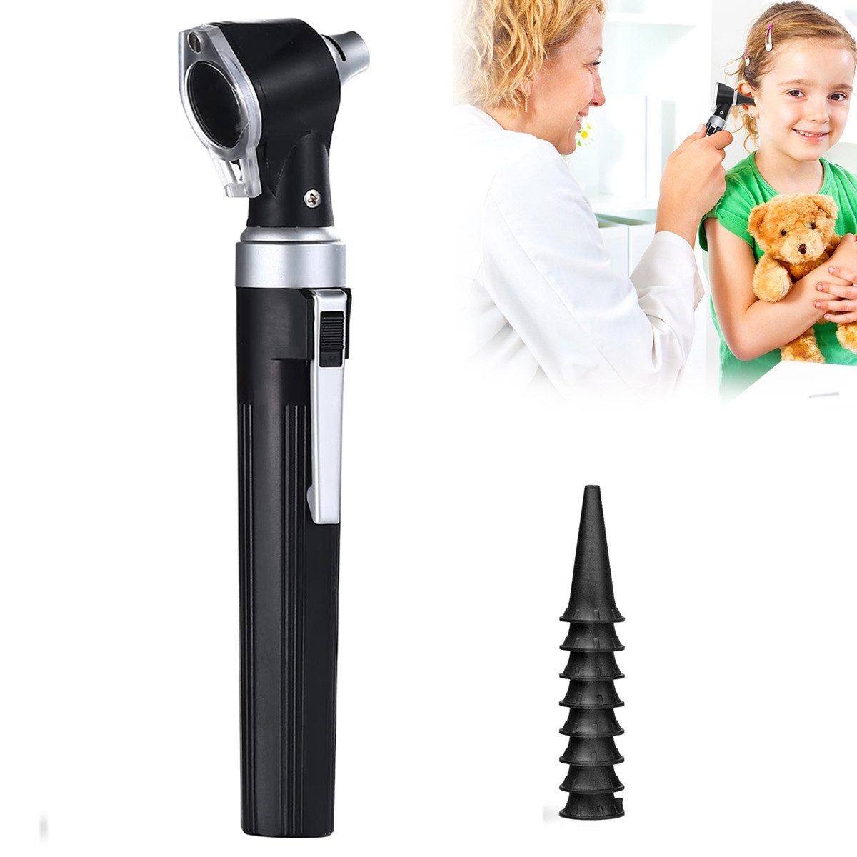 Ohrenreiniger Otoskop Kit Ear Scope Otoskop mit LED Licht,mit Ohrpolster*8 tragbar