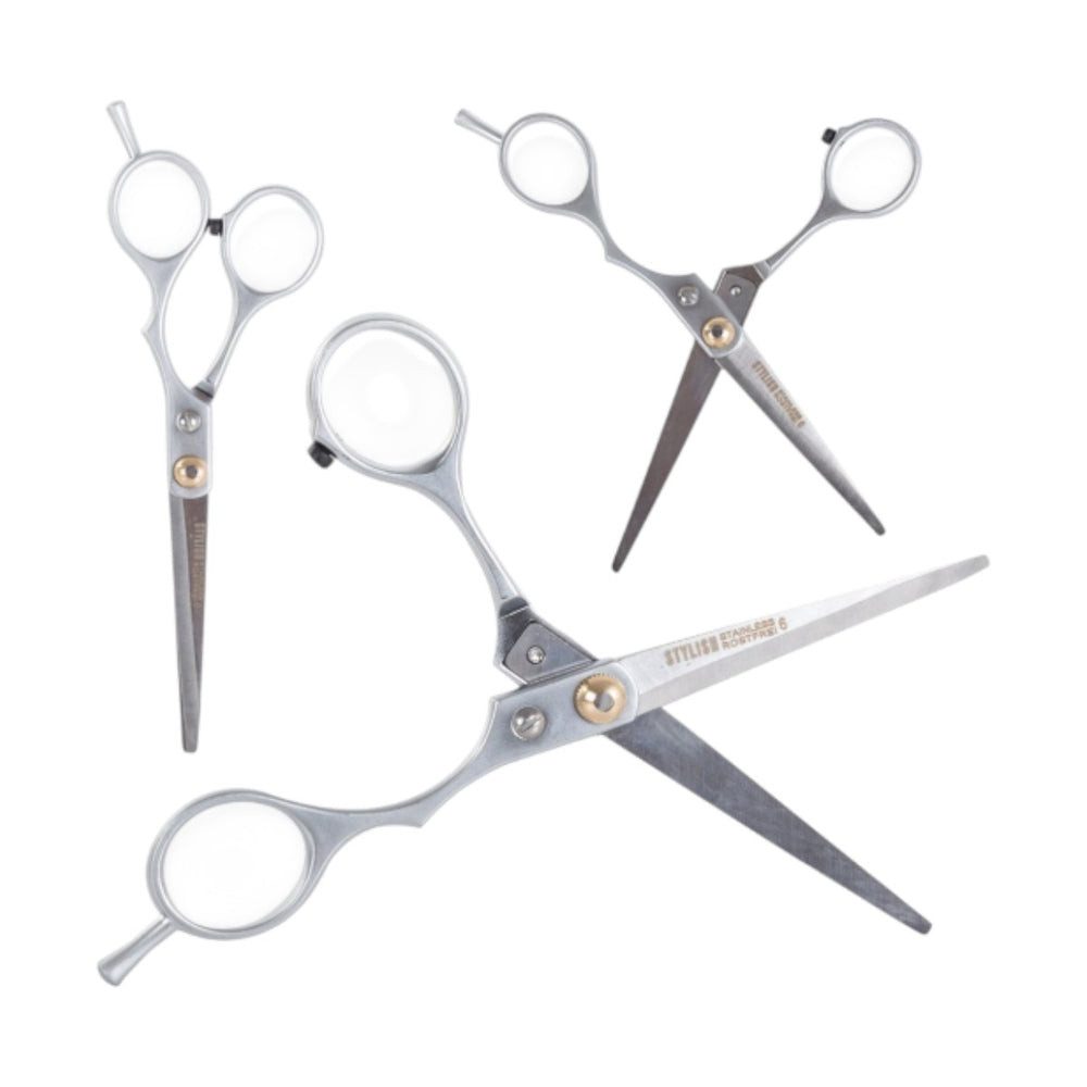 VERK GROUP Haarschere Professionelle Gerade Friseurschere aus Edelstahl – Scharfer Stahl – c
