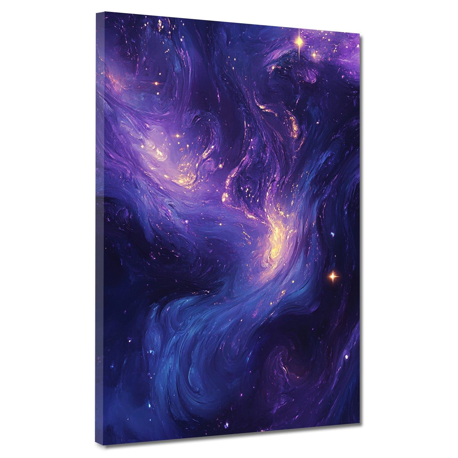 Artedinoi Leinwandbild Abstrakt Galaxie Lila Blau Sterne Leinwandbild Wandbild Kunstdruck XL, Galaxie in Lila-Blau