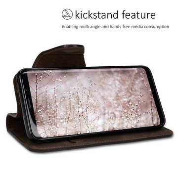 kalibri Handyhülle Hülle für Samsung Galaxy S9, Leder Schutzhülle - Handy Wallet Case Cover