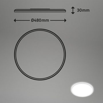 Briloner Leuchten LED Panel 3428-016, 377, LED fest verbaut, Neutralweiß, ultraflach, mit Backlighteffekt, weiß, 48 cm