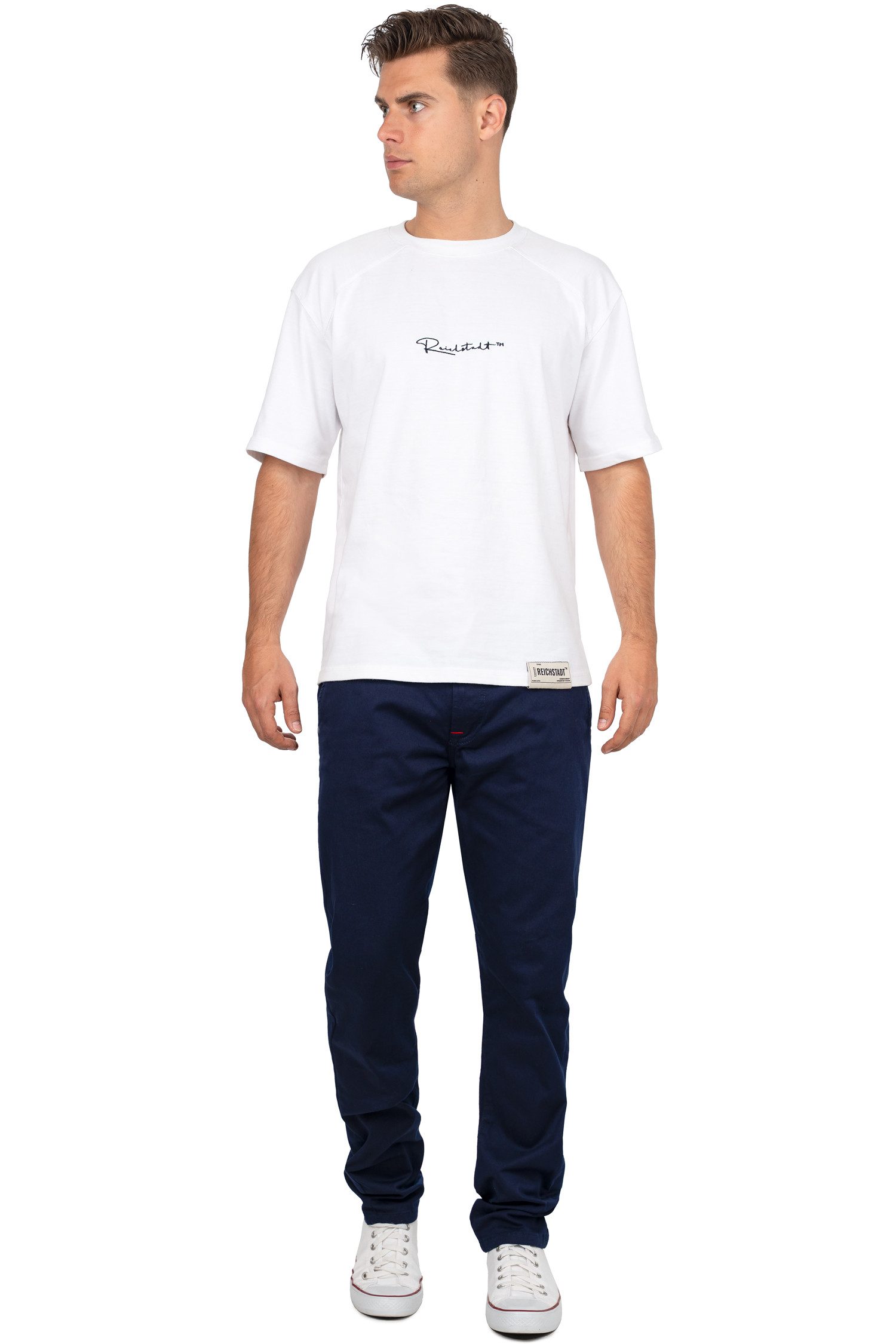 Cipo & Baxx Stoffhose Herren Regular Fit Hose Mid Waist BA-CD842 Label-Applikation