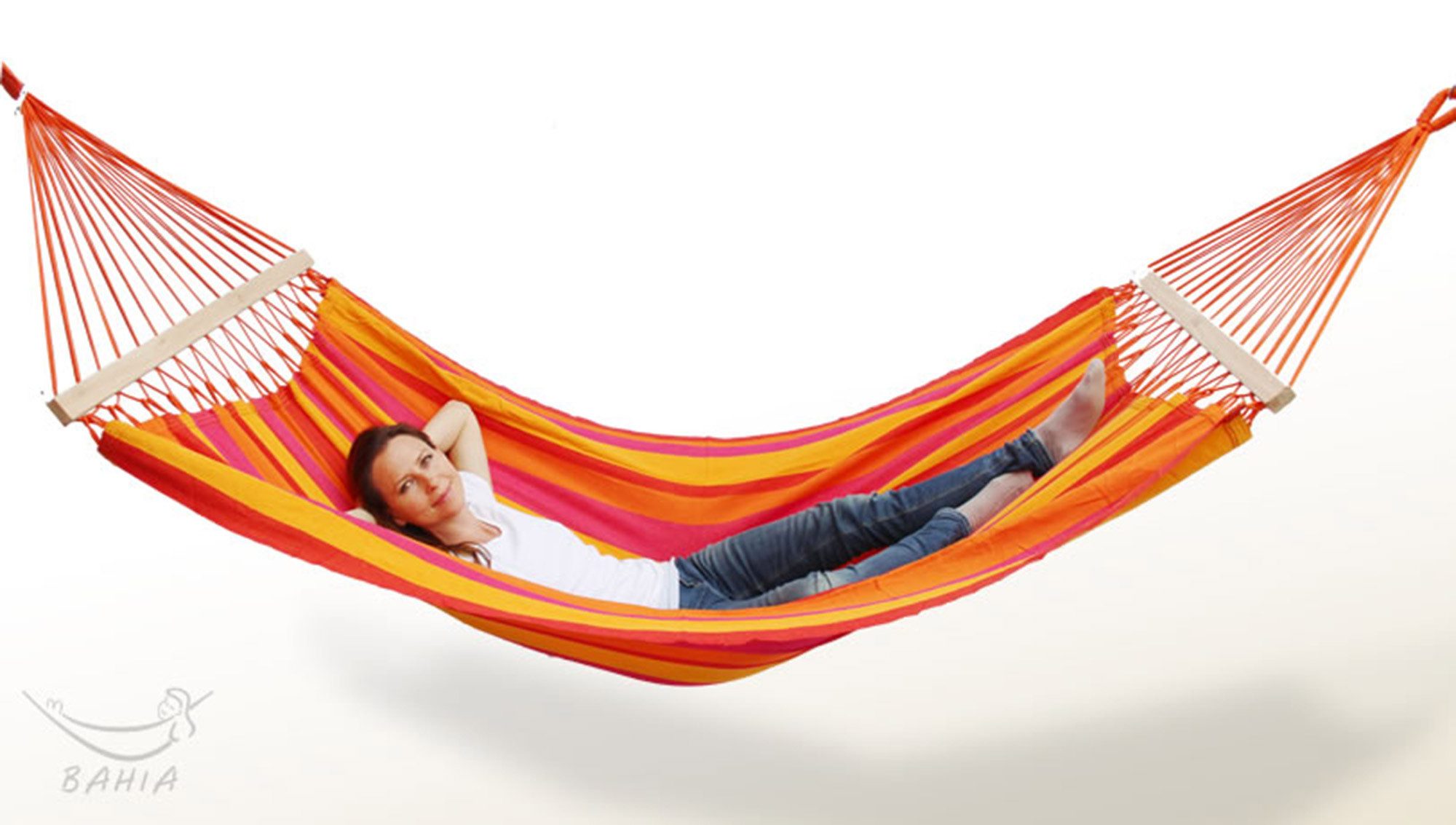 Bahia Stabhängematte Stabhängematte India orange gelb BAHIA Fair Trade Baumwolle