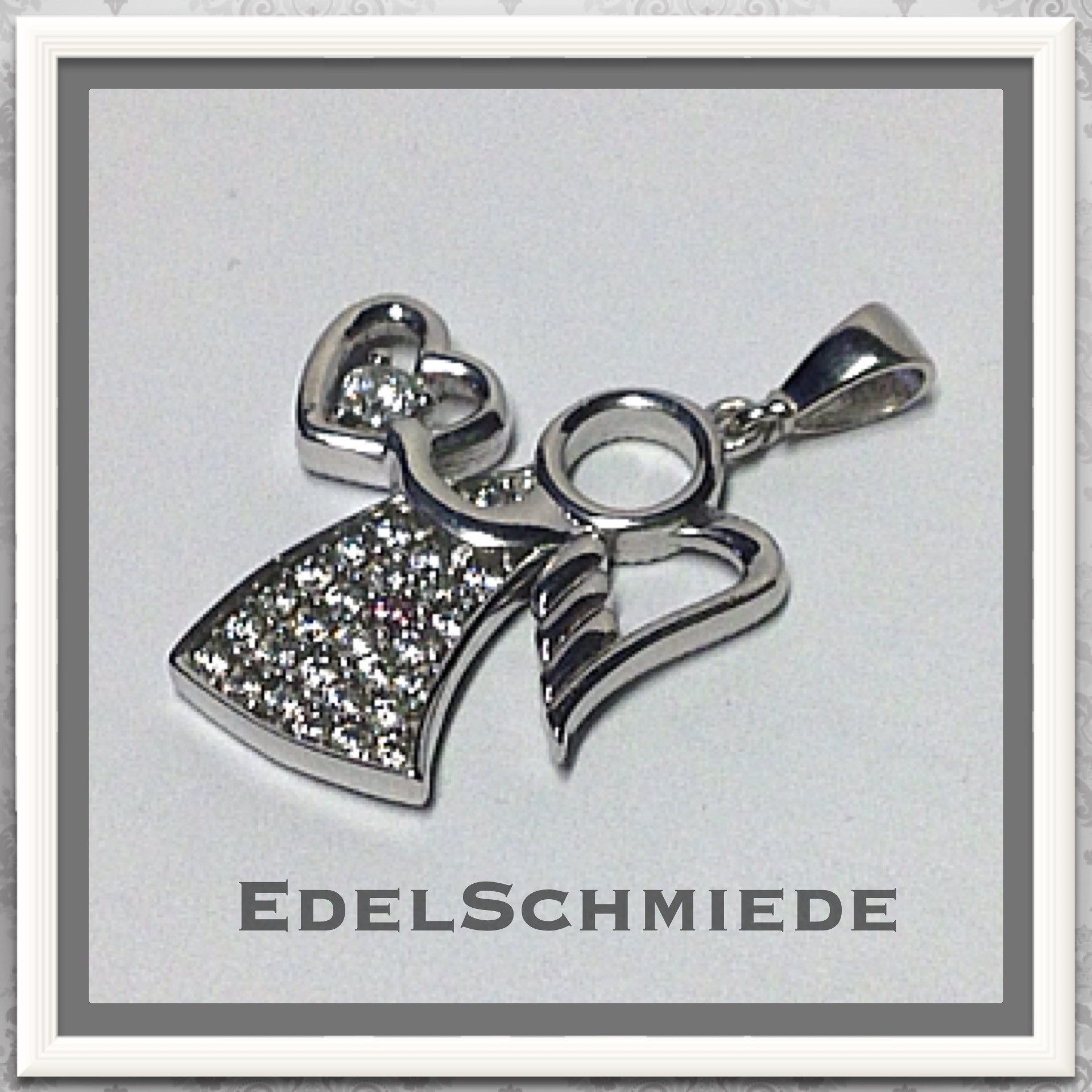Kettenanhänger Silberanhänger 925/- Silber als Schutzengel rhod.