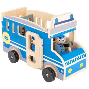 Small Foot Spielzeug-Polizei small foot Spielauto Polizeibus XL, (6-tlg), Aufklappbares Blaulicht